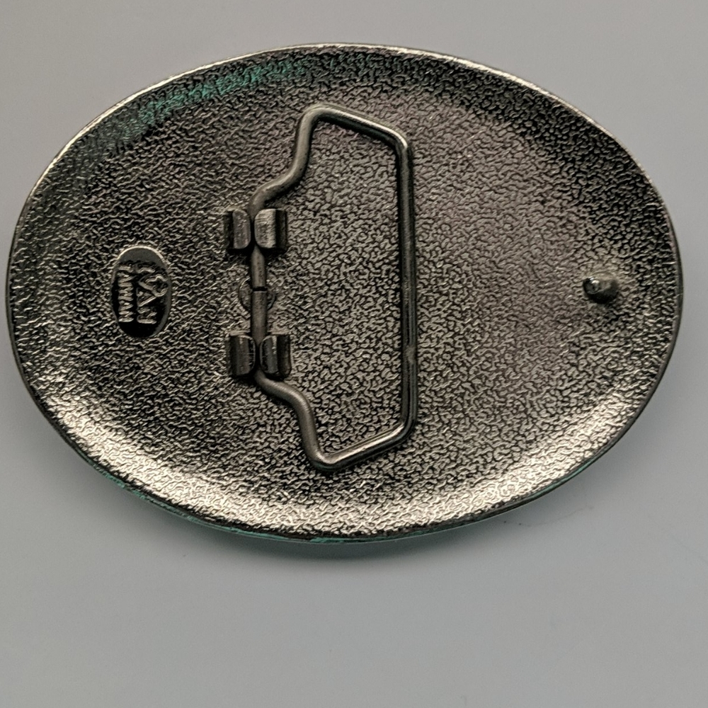 👣Vintage Ivan Oval Silver Western Belt Buckle - Picture 2 of 2